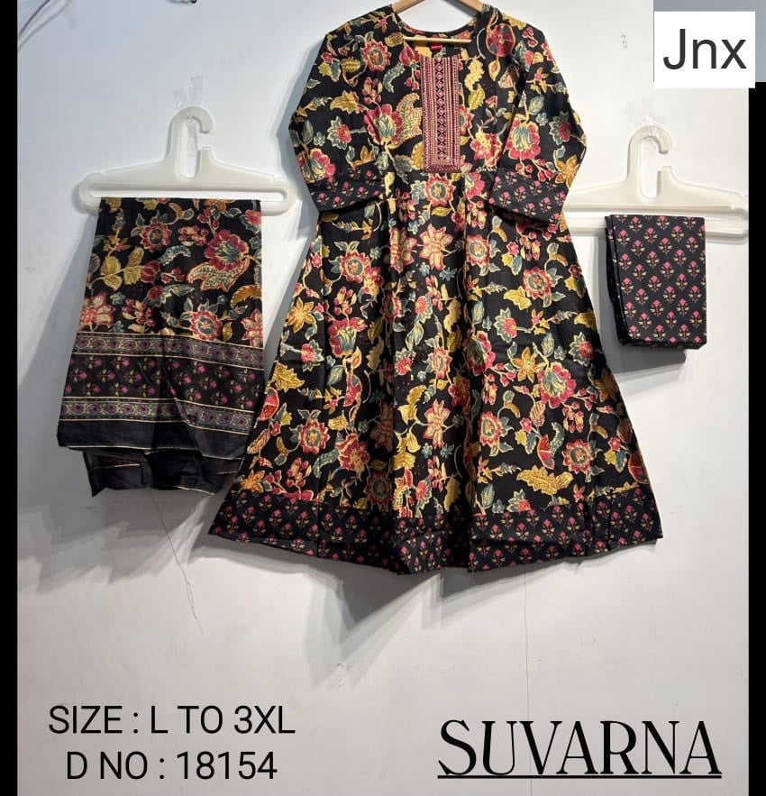 Suvarna Jnx Cambric Cotton Readymade Anarkali Suits Manufacturer Ahmedabad