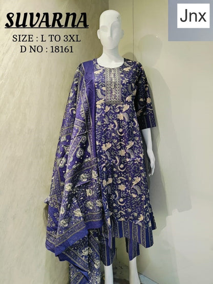 Suvarna Jnx Cambric Cotton Readymade Anarkali Suits Manufacturer Ahmedabad