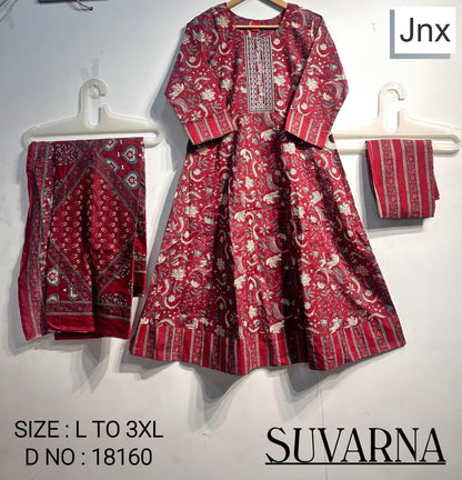 Suvarna Jnx Cambric Cotton Readymade Anarkali Suits Manufacturer Ahmedabad