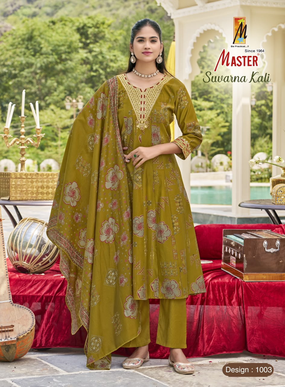 Suvarna Kali Master Gadwal Readymade Anarkali Suits Supplier Gujarat
