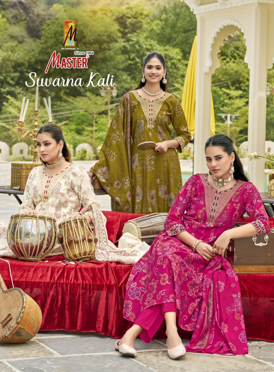 Suvarna Kali Master Gadwal Readymade Anarkali Suits Supplier Gujarat