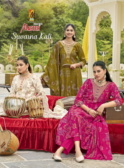 Suvarna Kali Master Gadwal Readymade Anarkali Suits Supplier Gujarat