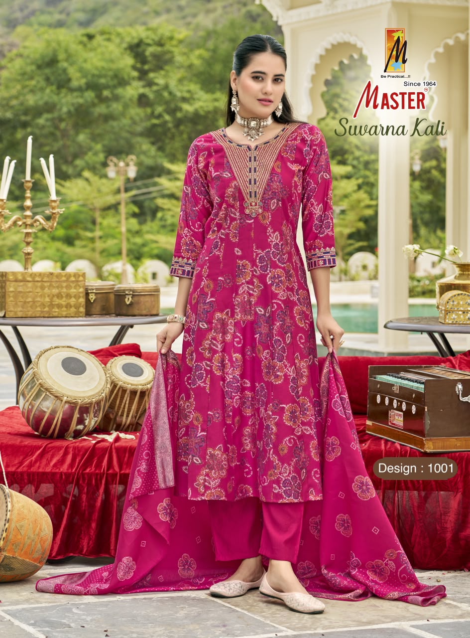 Suvarna Kali Master Gadwal Readymade Anarkali Suits Supplier Gujarat