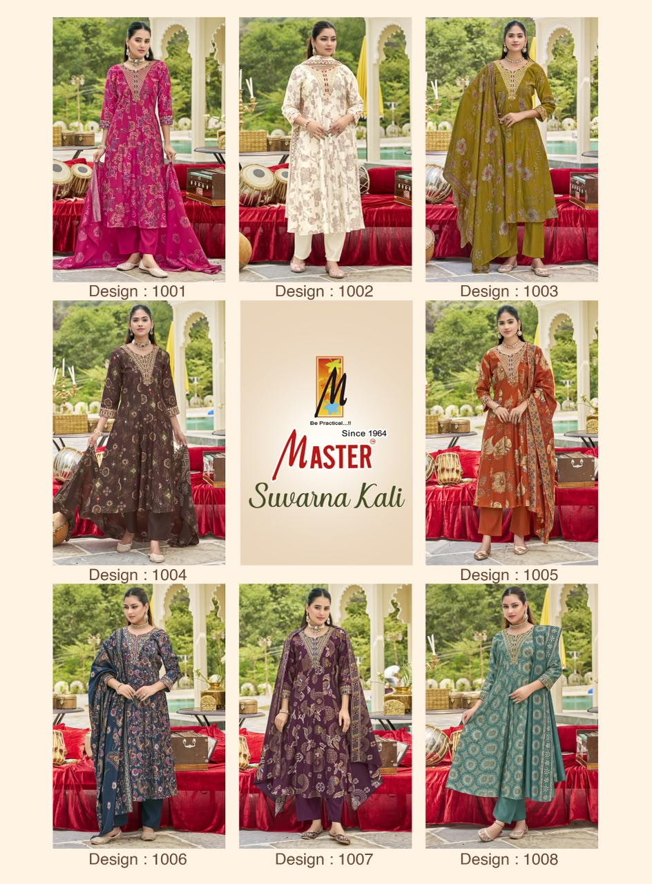 Suvarna Kali Master Gadwal Readymade Anarkali Suits Supplier Gujarat