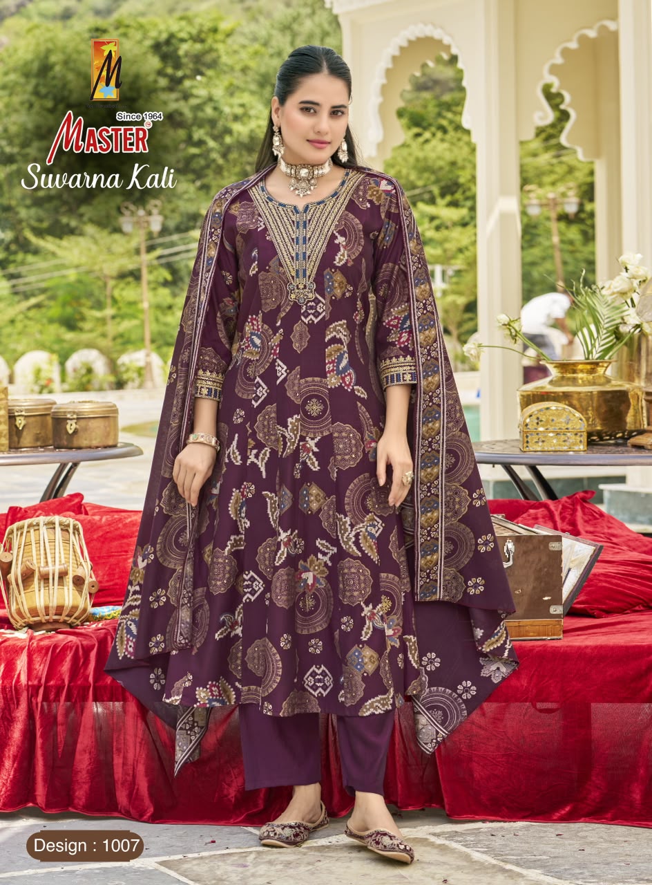 Suvarna Kali Master Gadwal Readymade Anarkali Suits Supplier Gujarat