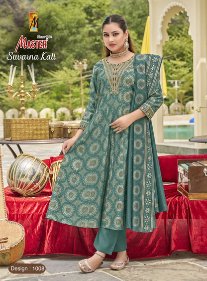 Suvarna Kali Master Gadwal Readymade Anarkali Suits Supplier Gujarat