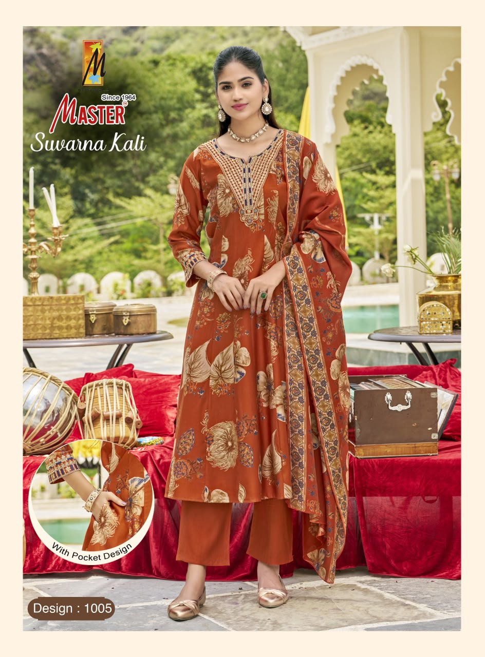 Suvarna Kali Master Gadwal Readymade Anarkali Suits Supplier Gujarat