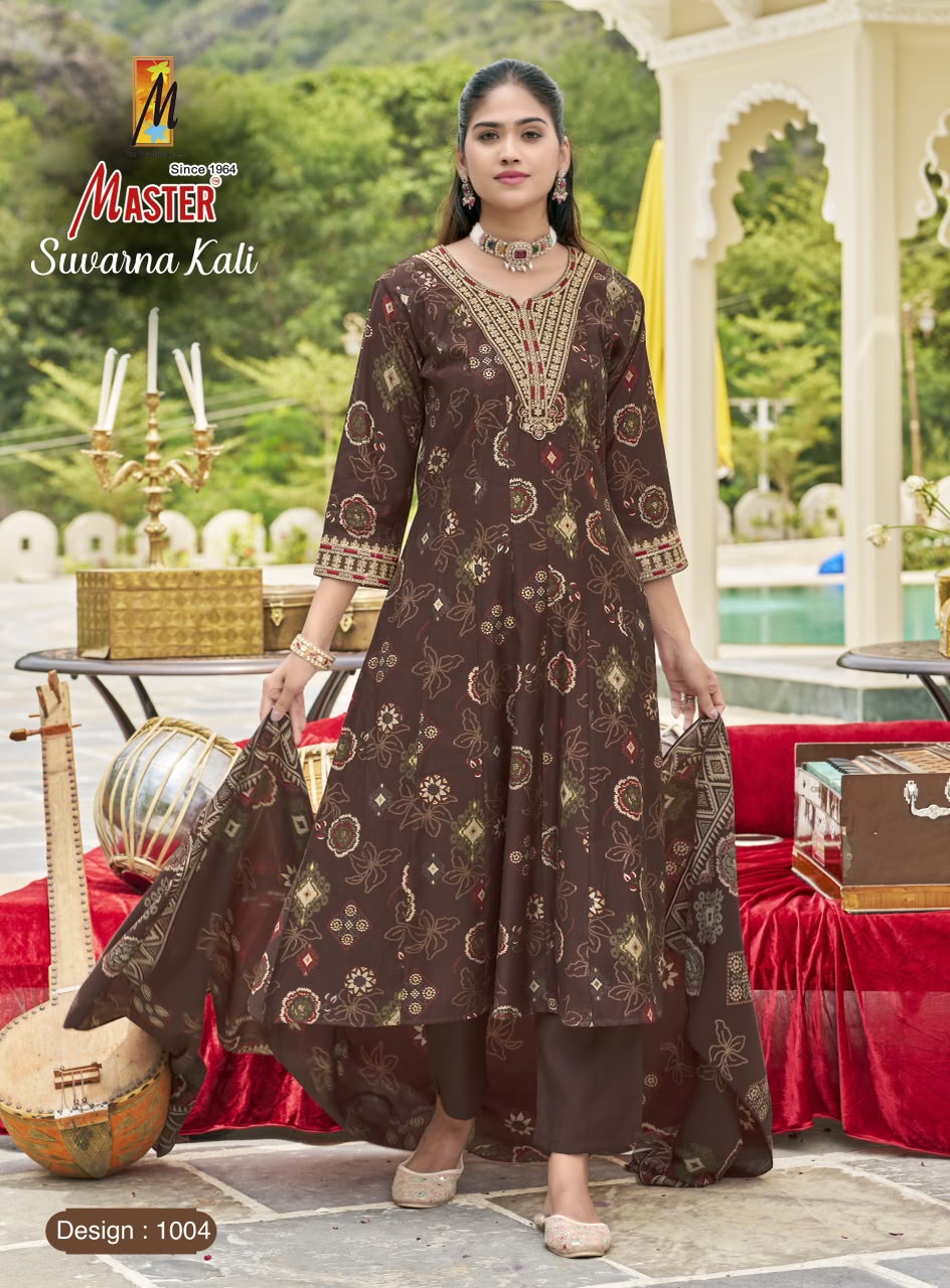Suvarna Kali Master Gadwal Readymade Anarkali Suits Supplier Gujarat