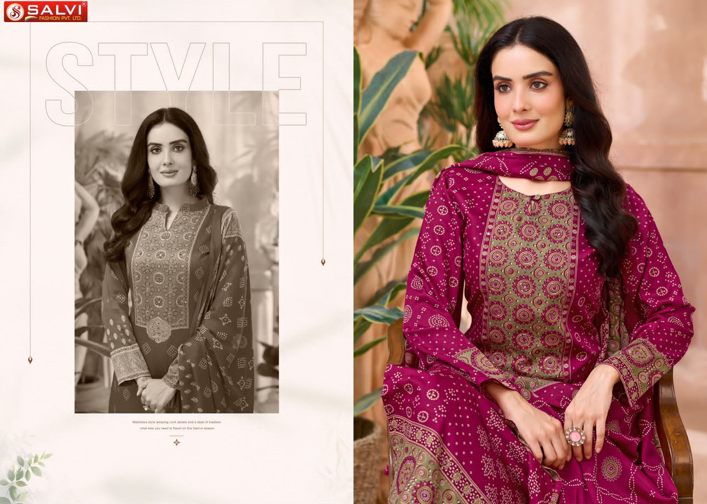 Suvarna Salvi Fashion Gaji Silk Pant Style Suits Manufacturer Ahmedabad