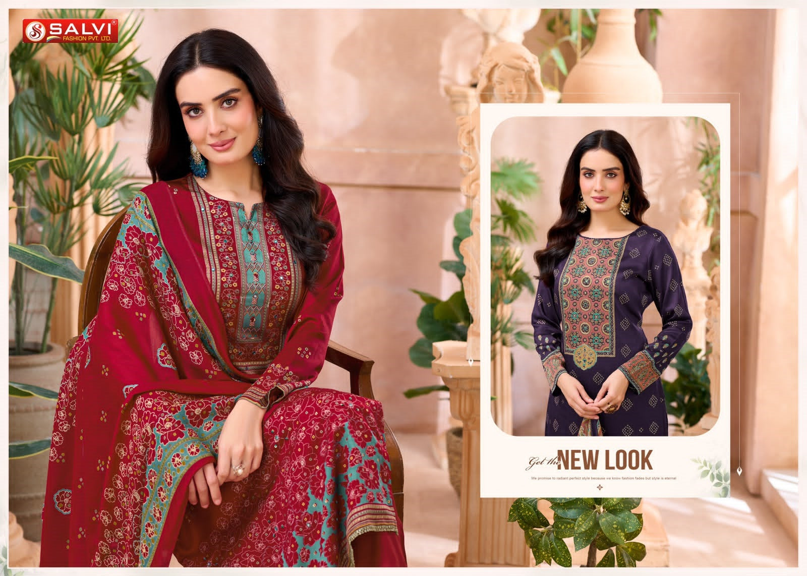 Suvarna Salvi Fashion Gaji Silk Pant Style Suits Manufacturer Ahmedabad