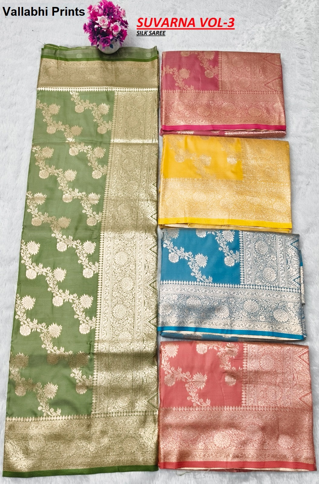 Suvarna Vallabhi Prints Silk Sarees Wholesale Rate