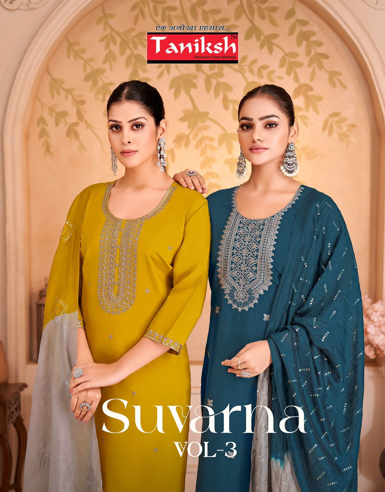 Suvarna Vol 3 Taniksh Roman Readymade Pant Style Suits Exporter Ahmedabad