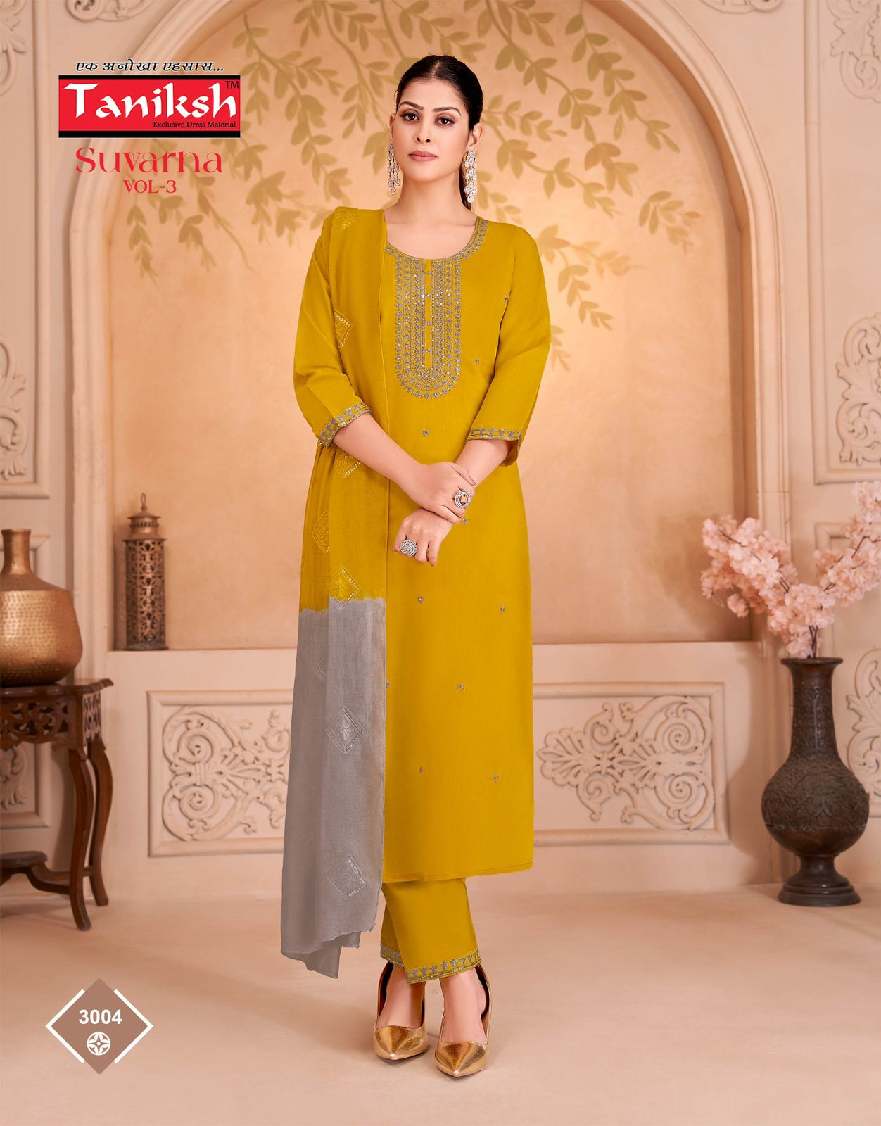 Suvarna Vol 3 Taniksh Roman Readymade Pant Style Suits Exporter Ahmedabad