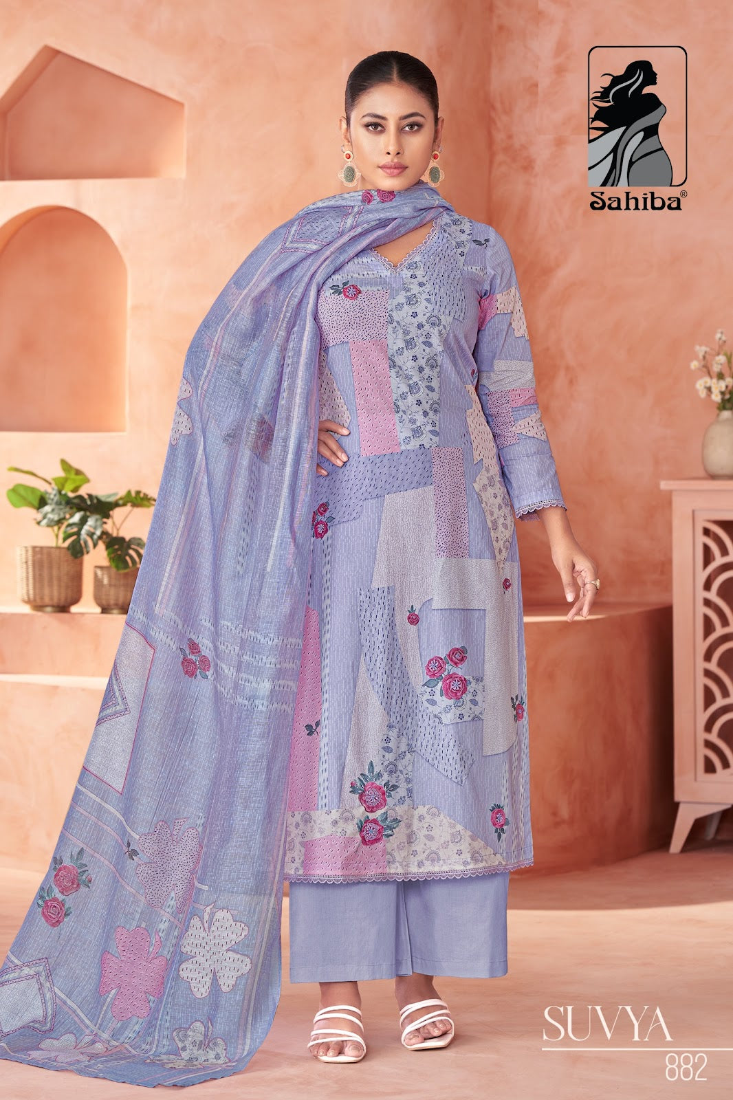 Suvya Sahiba Cotton Lawn Pant Style Suits Wholesaler Ahmedabad