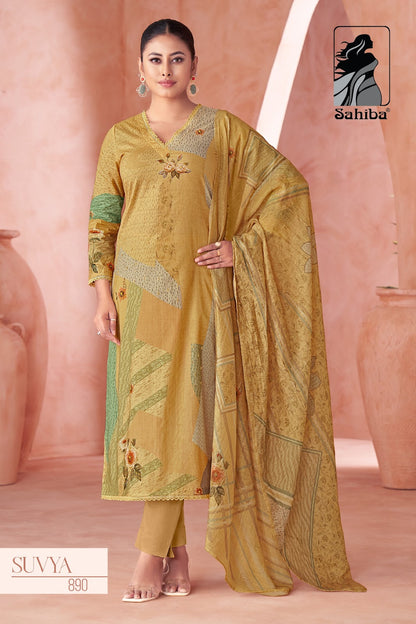 Suvya Sahiba Cotton Lawn Pant Style Suits Wholesaler Ahmedabad
