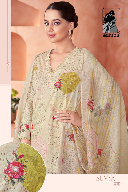 Suvya Sahiba Cotton Lawn Pant Style Suits Wholesaler Ahmedabad