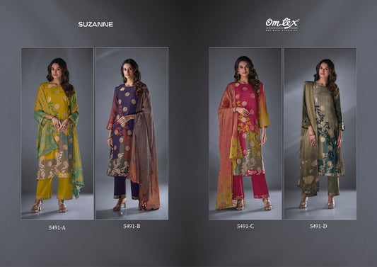 Suzanne Omtex Muslin Jacquard Pant Style Suits Manufacturer Ahmedabad