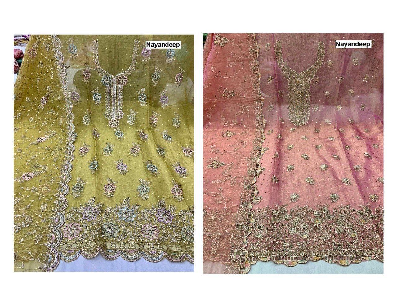 सुजी नयनदीप प्योर सिल्क सलवार सूट थोक भाव