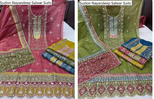 Suzlon Nayandeep Gold Crush Salwar Suits Exporter India