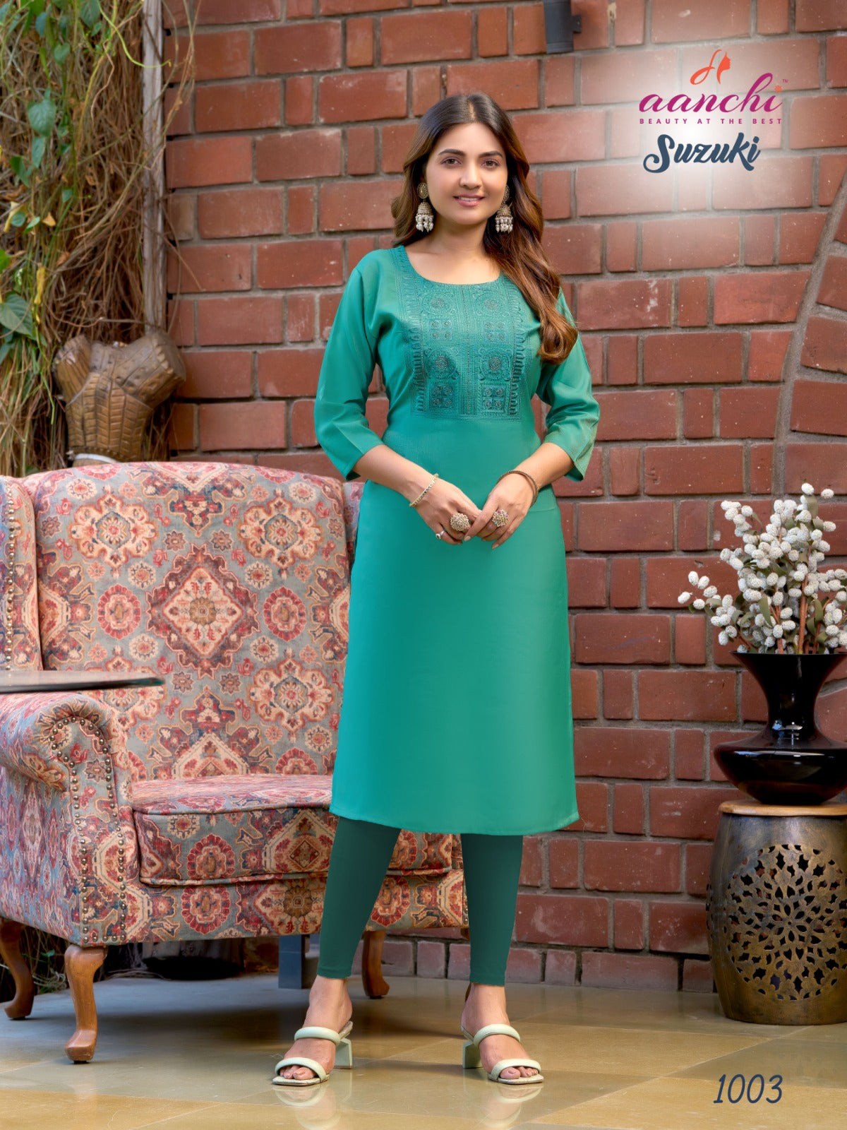 Suzuki Aanchi Roman Long Straight Kurti Exporter