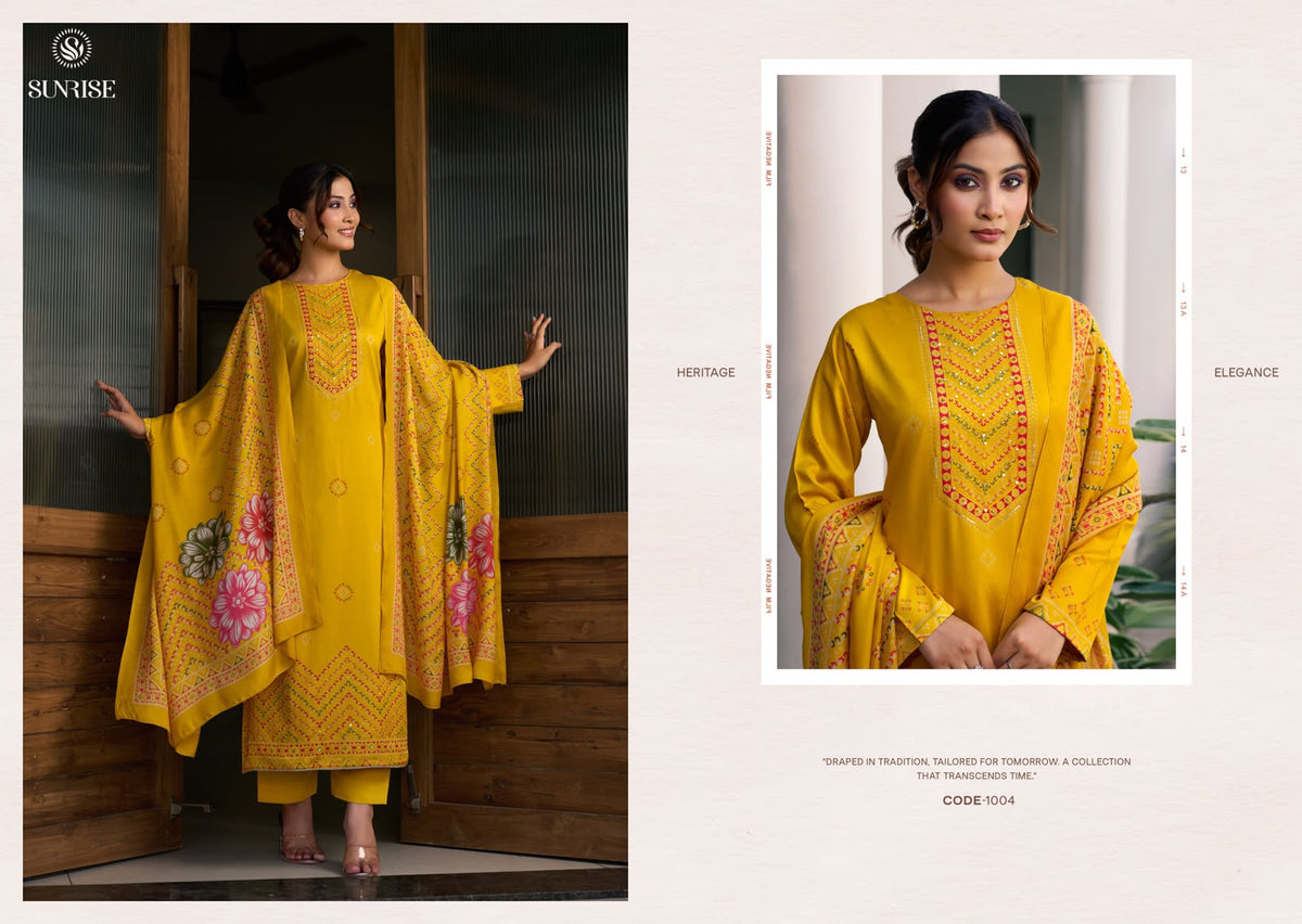 Svar Gaji Silk Sunrise Pant Style Suits Wholesaler Ahmedabad