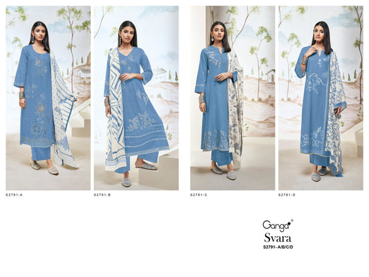Svara 2791 Ganga Cotton Plazzo Style Suits Exporter Gujarat