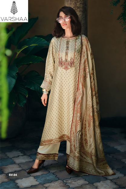 Svara Varshaa Viscose Crape Pant Style Suits Wholesaler Gujarat