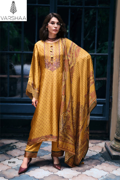 Svara Varshaa Viscose Crape Pant Style Suits Wholesaler Gujarat