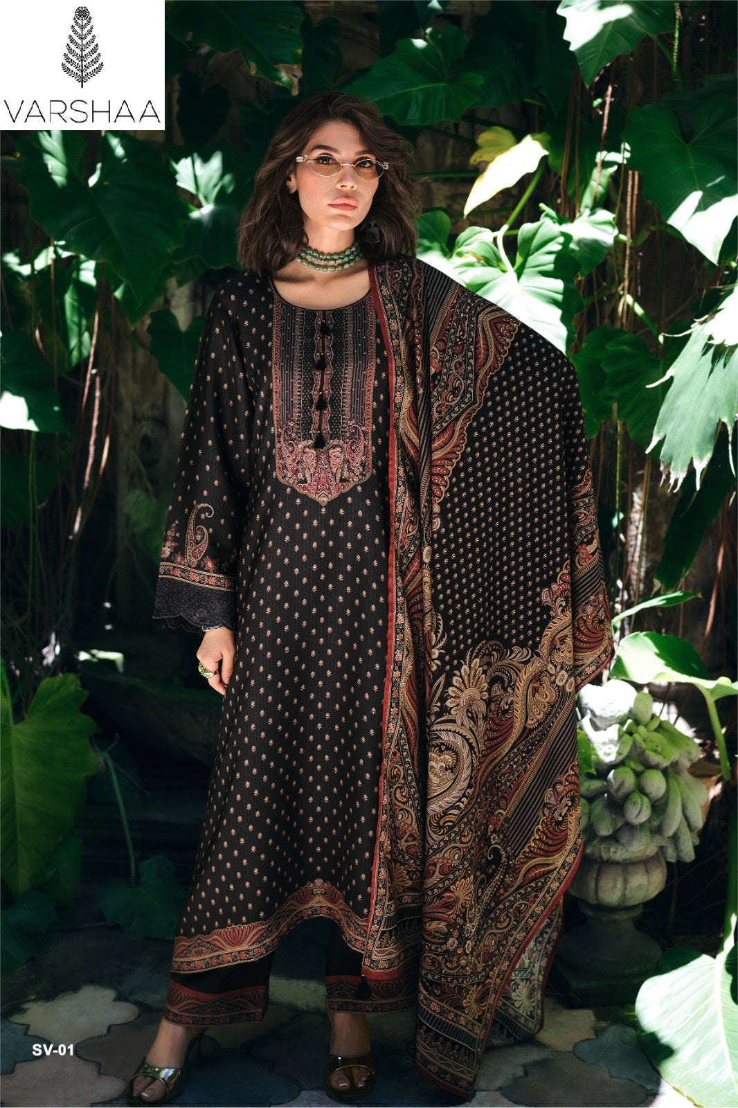 Svara Varshaa Viscose Crape Pant Style Suits Wholesaler Gujarat