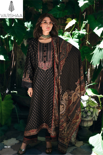 Svara Varshaa Viscose Crape Pant Style Suits Wholesaler Gujarat