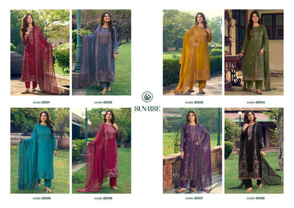 Svara Vol 2 Sunrise Jam Satin Pant Style Suits Exporter Ahmedabad