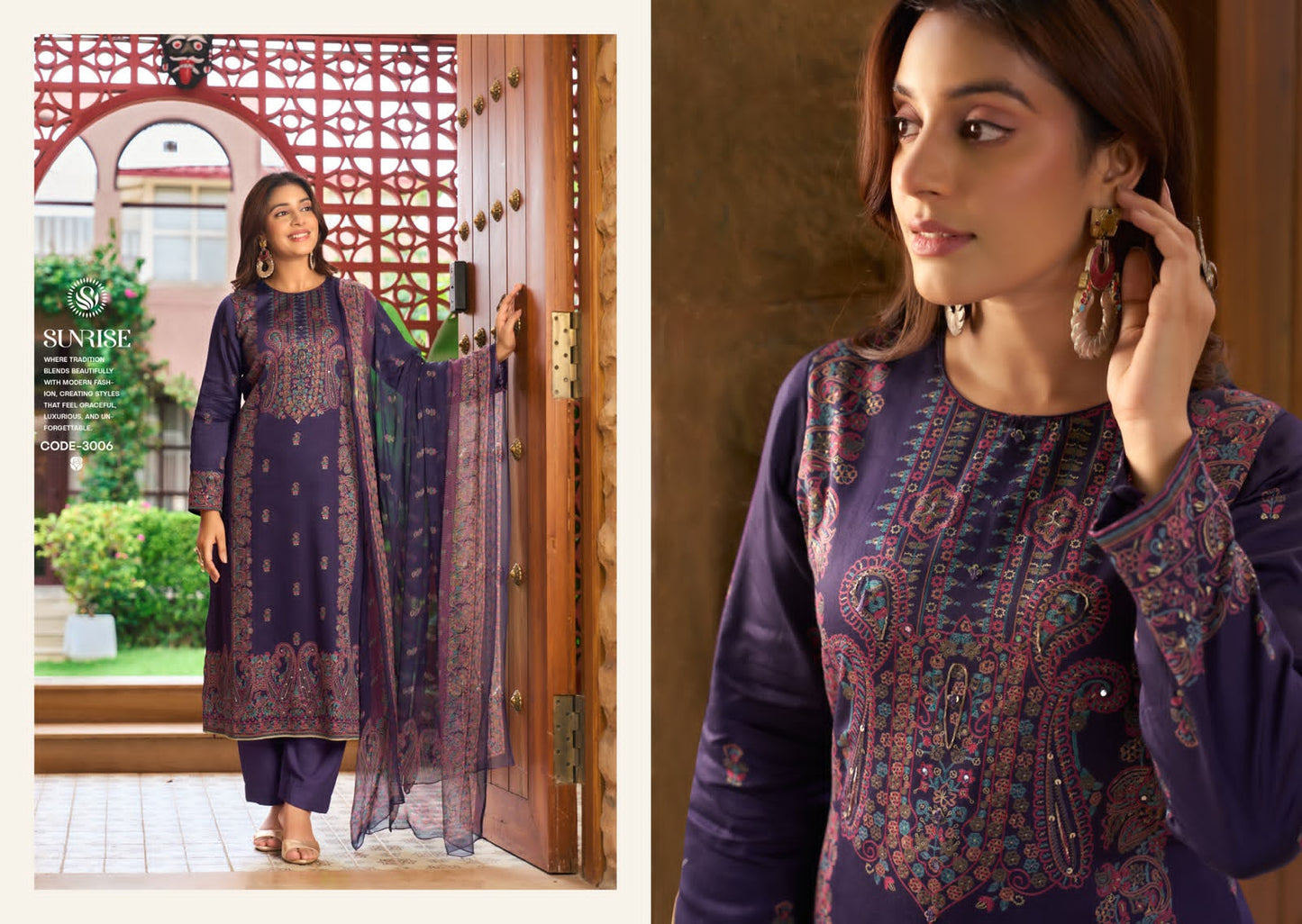 Svara Vol 3 Sunrise Jam Satin Pant Style Suits Wholesaler Gujarat