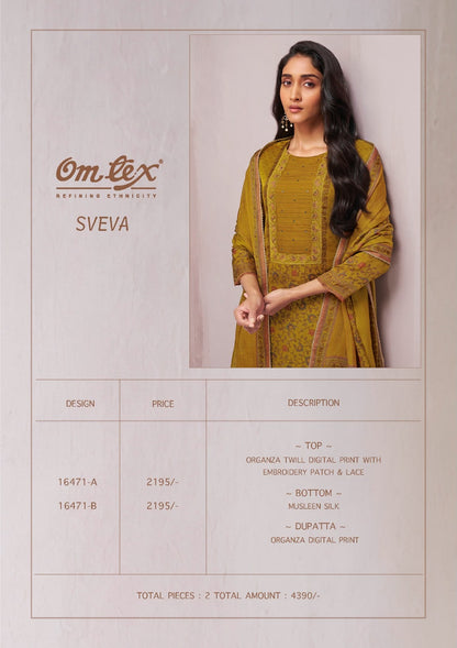 Sveva Omtex Organza Twill Pant Style Suits Manufacturer Gujarat
