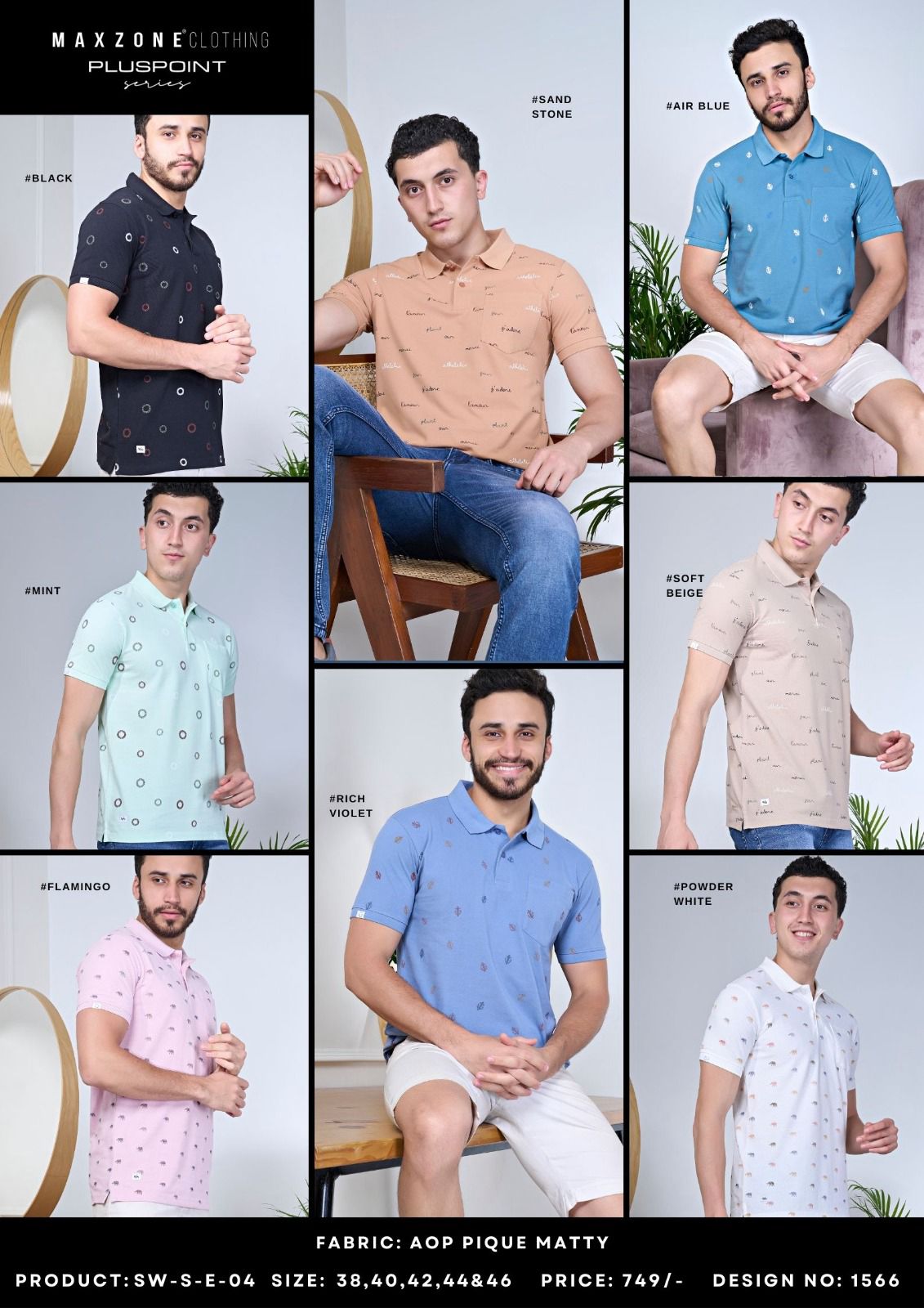 Sw S E4 Maxzone Clothing Pique Mens Tshirts Supplier Gujarat