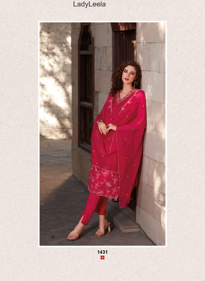 Swaara Ladyleela Viscose Silk Readymade Pant Style Suits Supplier