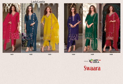 Swaara Ladyleela Viscose Silk Readymade Pant Style Suits Supplier