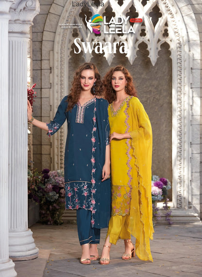 Swaara Ladyleela Viscose Silk Readymade Pant Style Suits Supplier