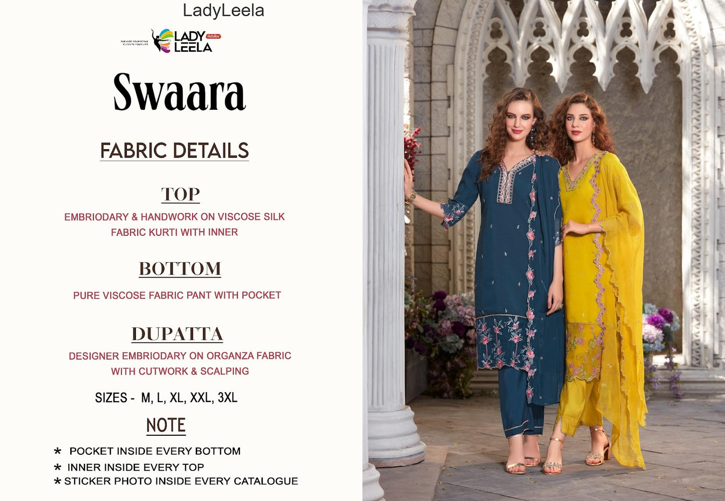 Swaara Ladyleela Viscose Silk Readymade Pant Style Suits Supplier