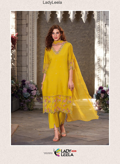 Swaara Ladyleela Viscose Silk Readymade Pant Style Suits Supplier