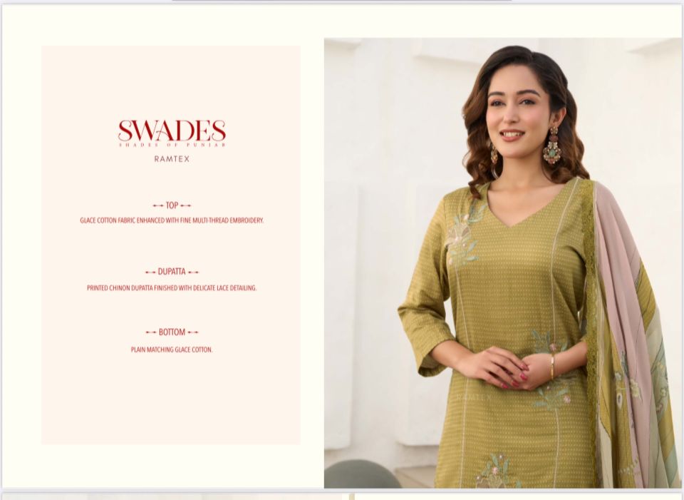 Swades Ramtex Cotton Pant Style Suits Wholesale