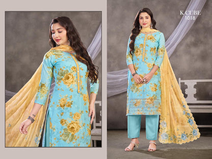 Swara 1018 K Cube Cotton Pant Style Suits Supplier India