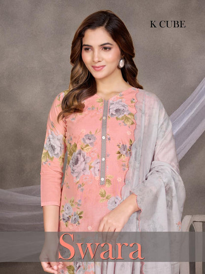Swara 1018 K Cube Cotton Pant Style Suits Supplier India