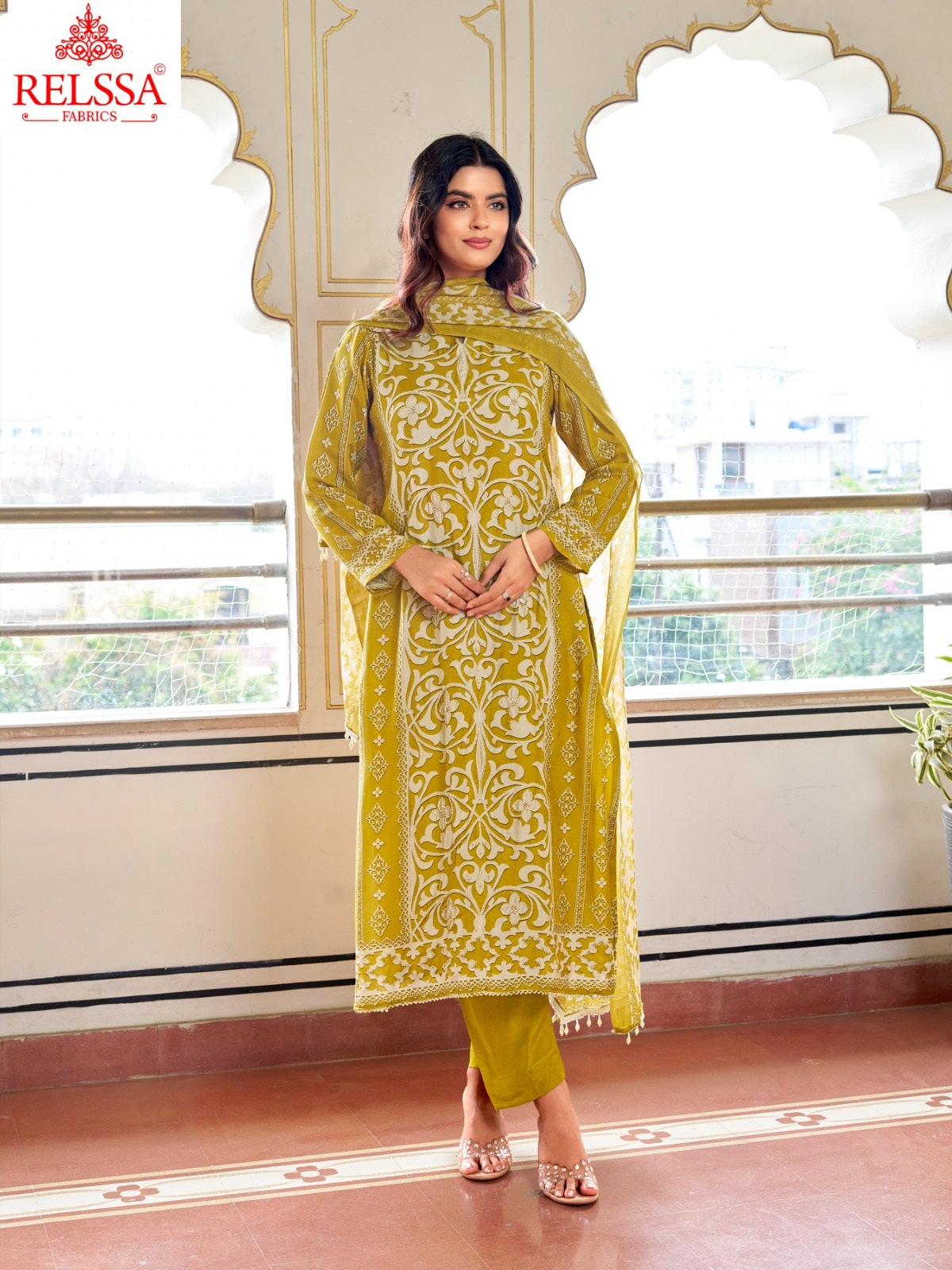 Swara 2 Relssa Fabrics Pure Maslin Pant Style Suits Exporter India