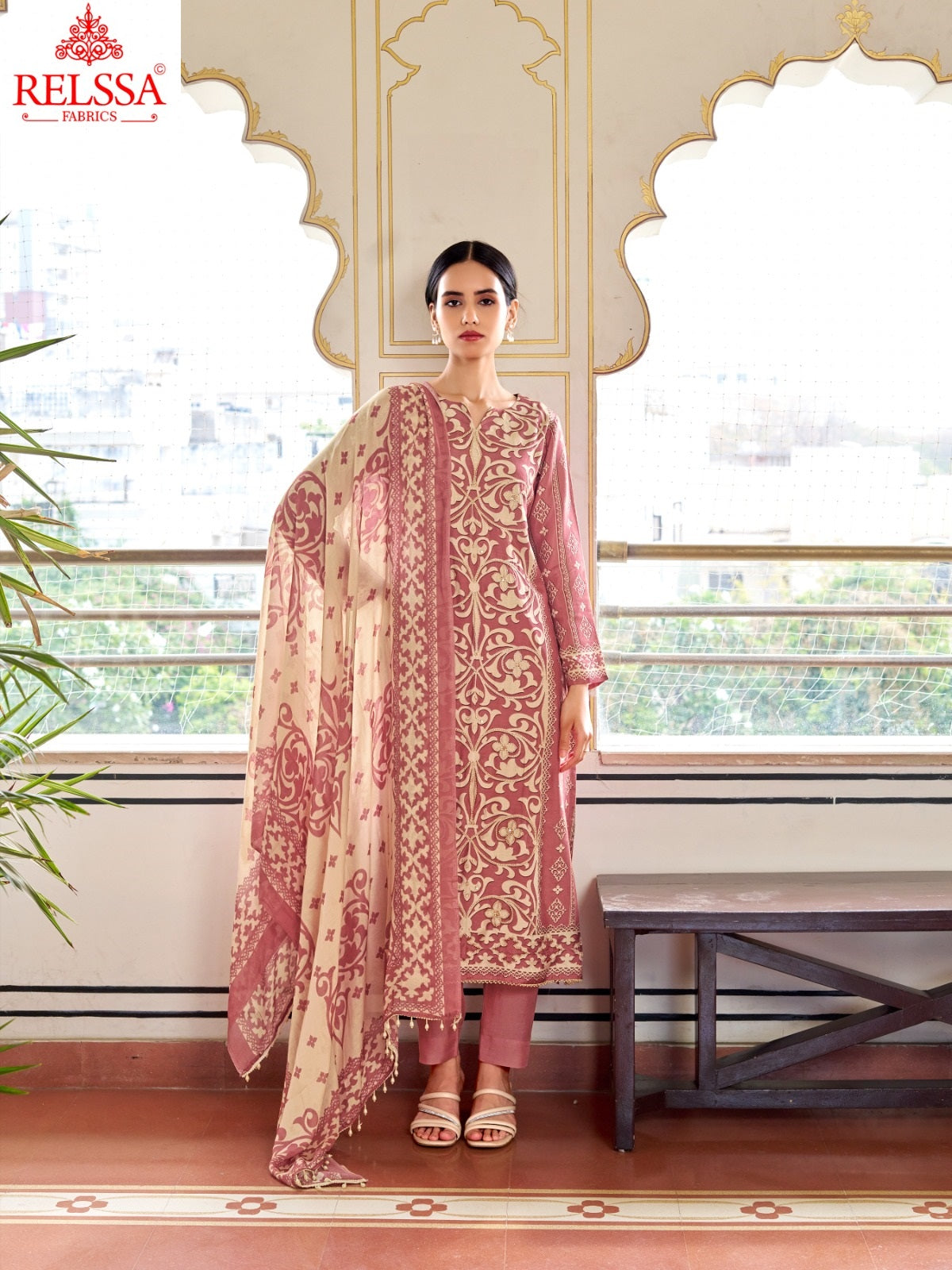 Swara 2 Relssa Fabrics Pure Maslin Pant Style Suits Exporter India