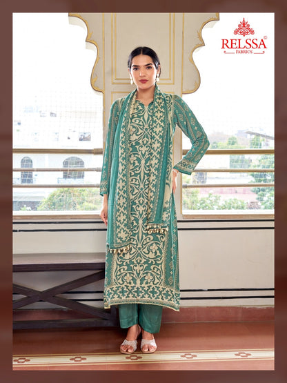 Swara 2 Relssa Fabrics Pure Maslin Pant Style Suits Exporter India