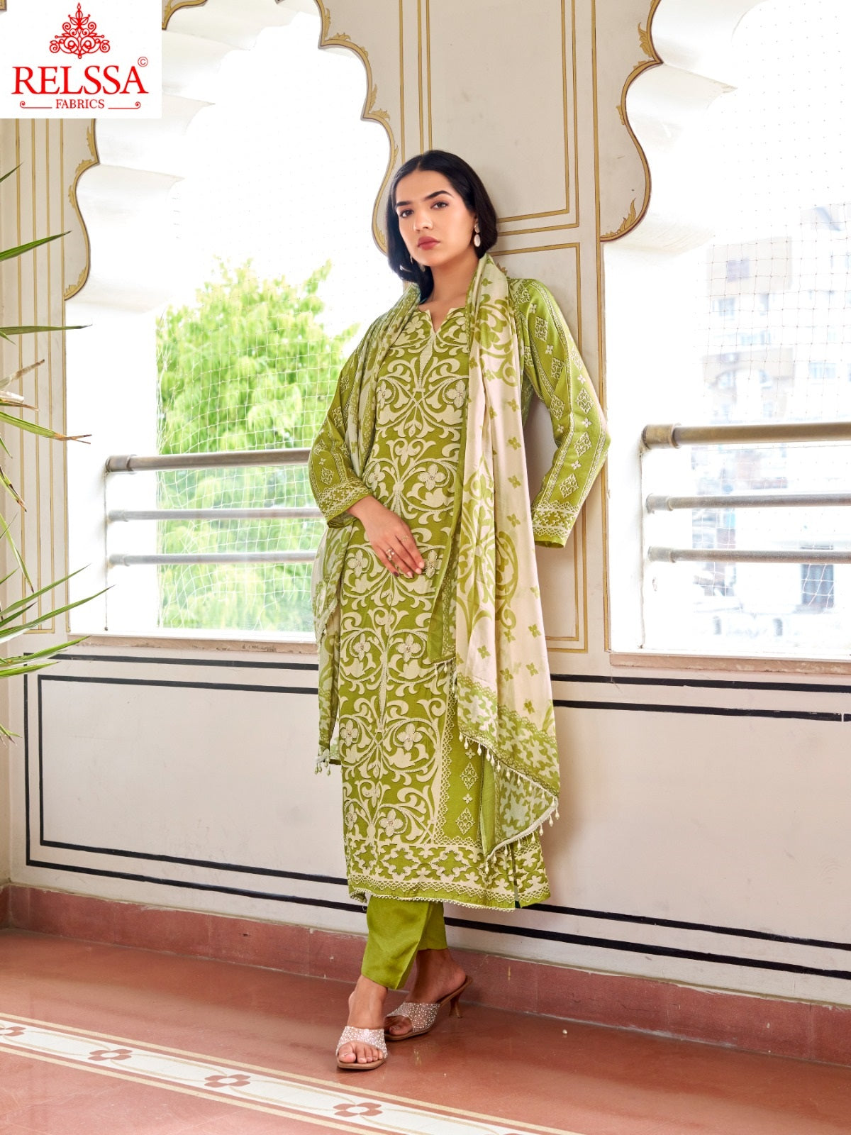 Swara 2 Relssa Fabrics Pure Maslin Pant Style Suits Exporter India