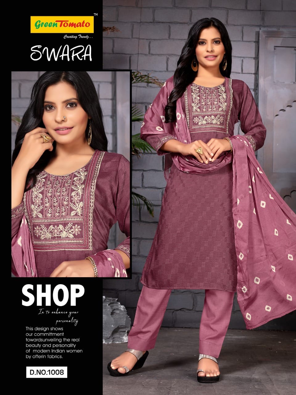 Swara Green Tomato Cotton Readymade Pant Style Suits Wholesaler India
