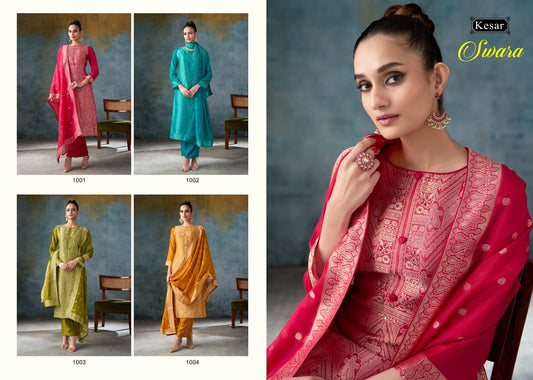 Swara Kesar Banglori Silk Karachi Salwar Suits Wholesaler India