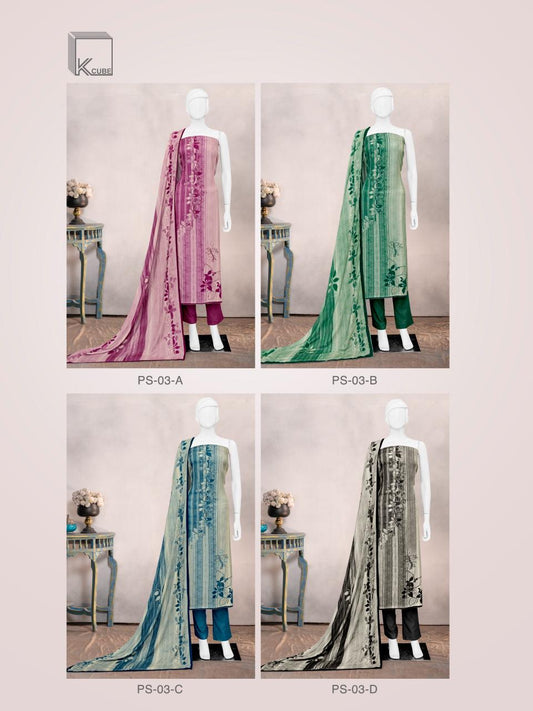 Swara Ps-03 K Cube Pashmina Suits Wholesaler Gujarat