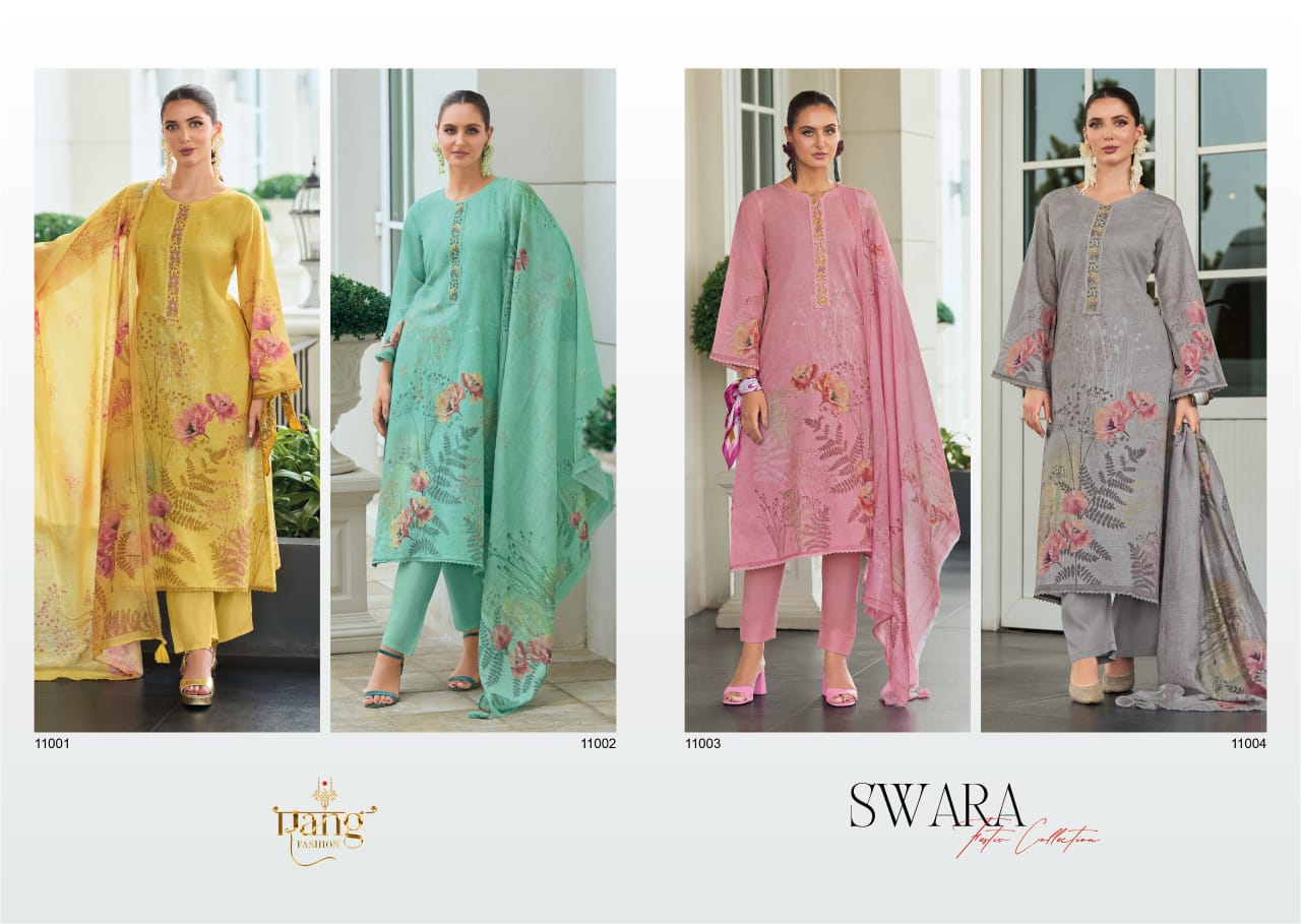 Swara Rang Fashion Viscose Linen Pant Style Suits Manufacturer Ahmedabad